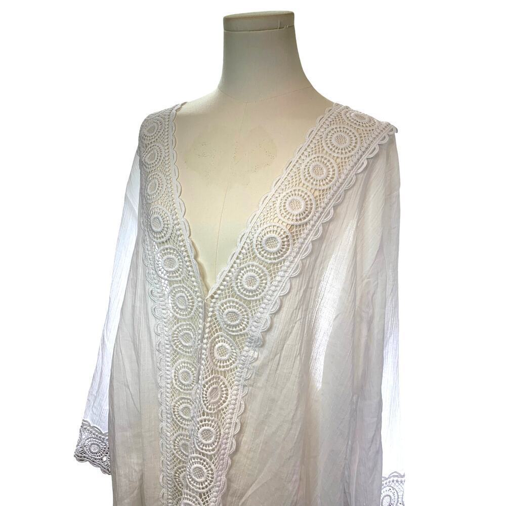 Women's La Blanca White Cotton Cardigan - Size XL